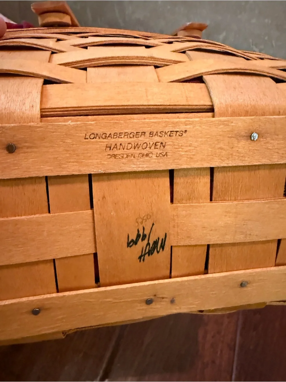 Longaberger 1999 Vegetable Basket, Liner & Protector 13” x 8”